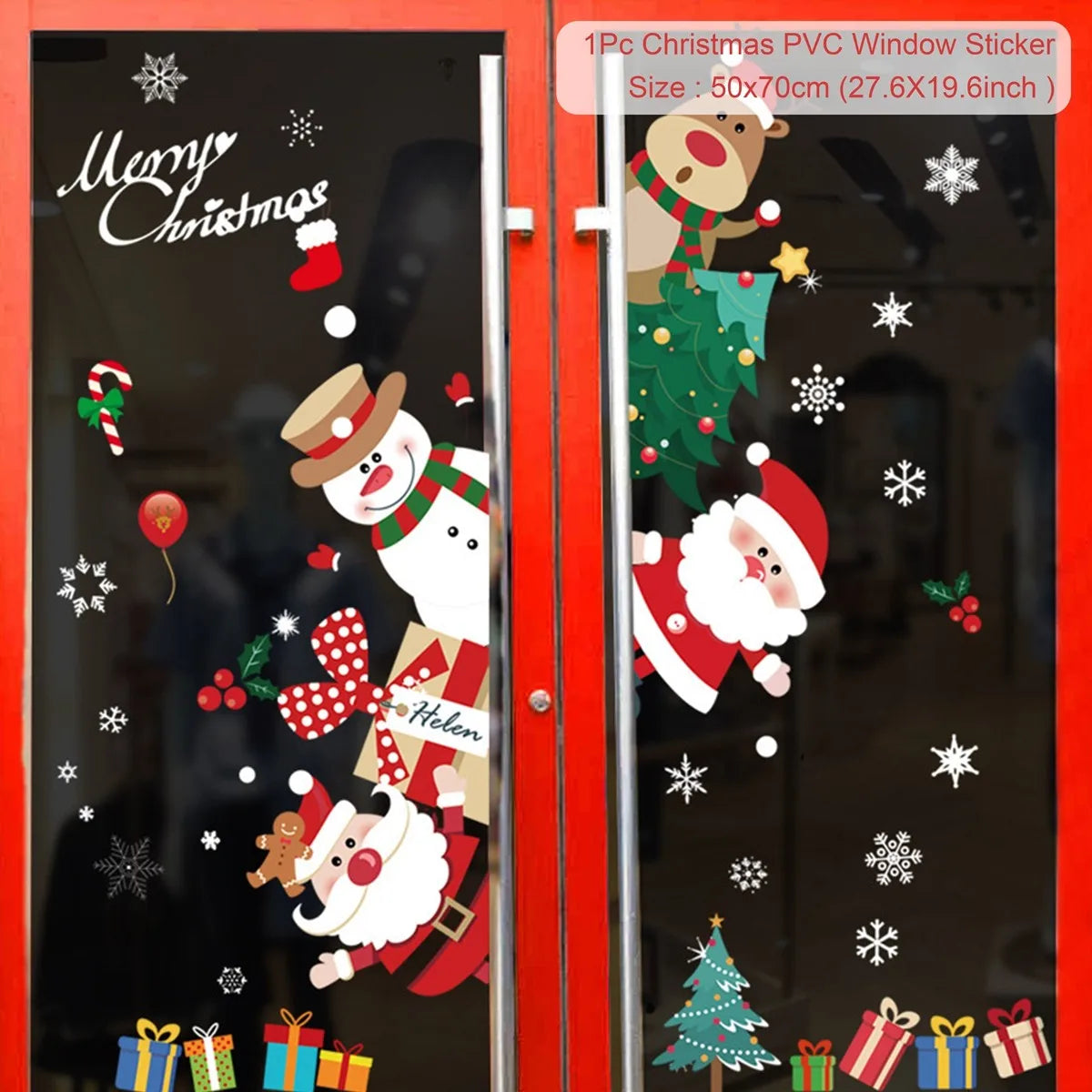 Christmas Window Stickers – Festive Santa, Snowman & Reindeer Designs (Multiple Styles)