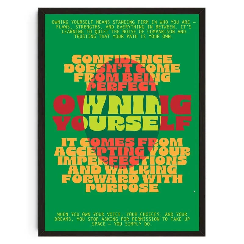 Motivational poster with text on a green background
