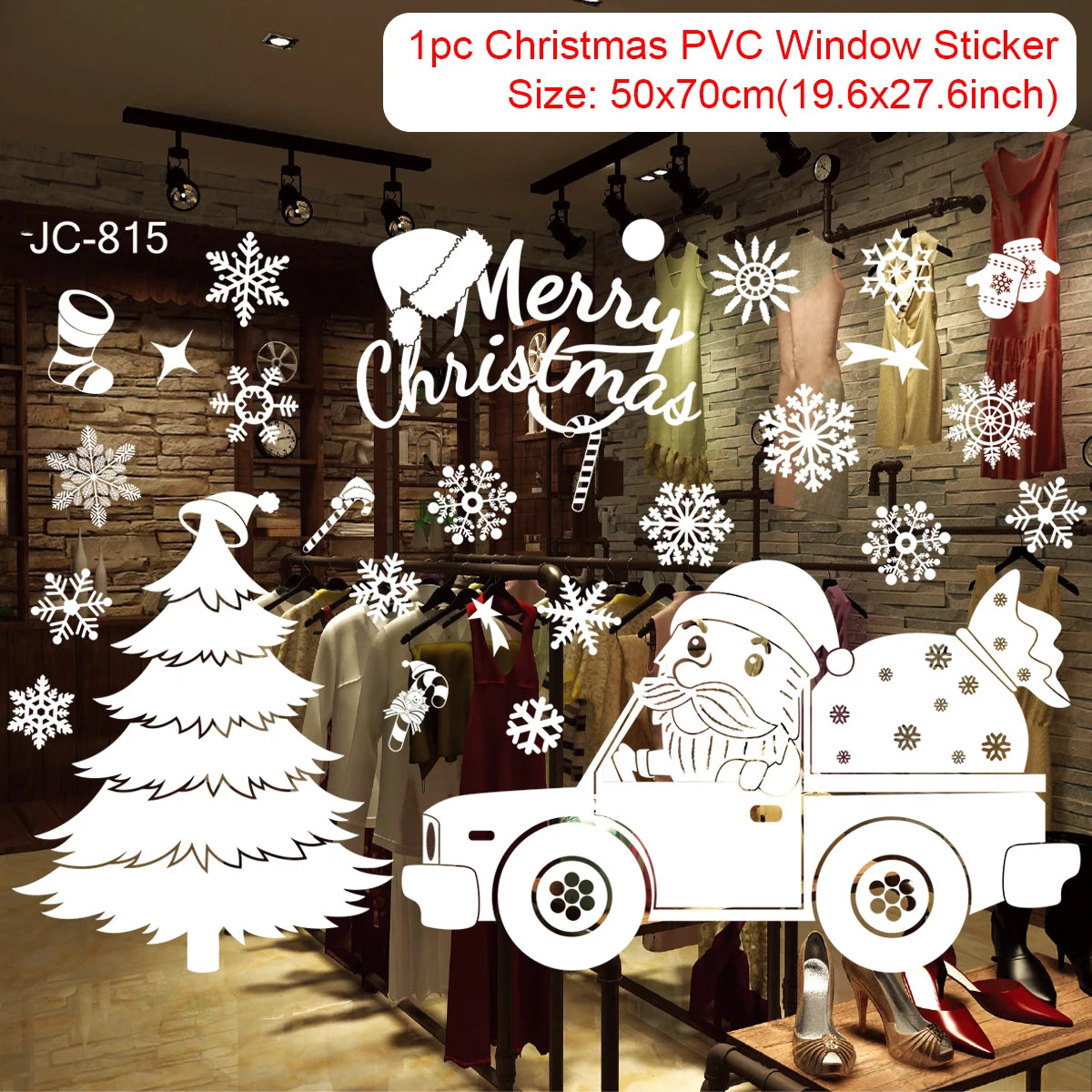 Christmas Window Stickers – Festive Santa, Snowman & Reindeer Designs (Multiple Styles)