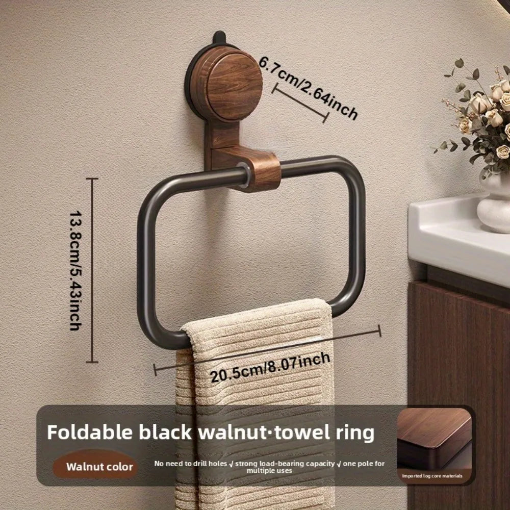 Vintage Walnut Bathroom Towel Rack