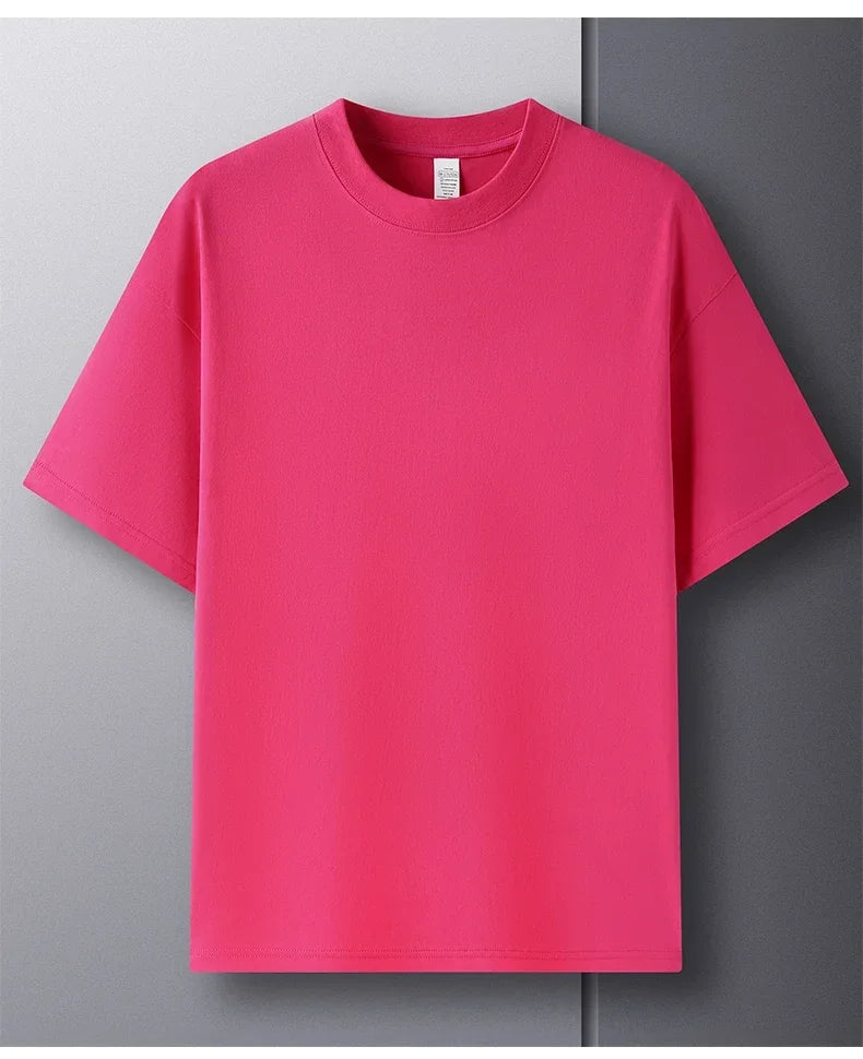 Pink t-shirt on a gray background