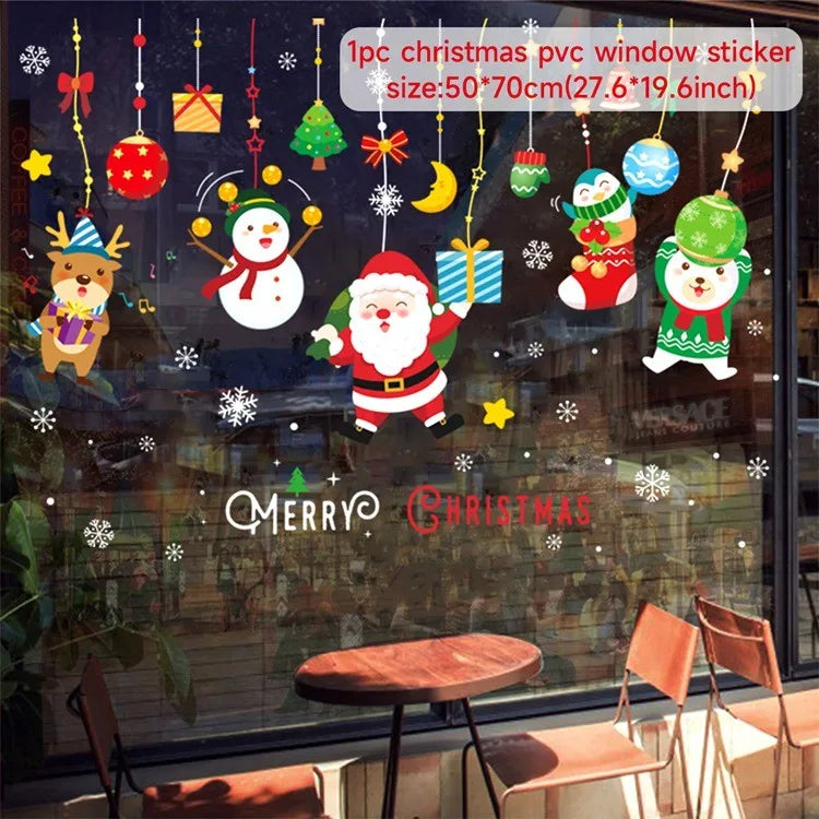 Christmas Window Stickers – Festive Santa, Snowman & Reindeer Designs (Multiple Styles)