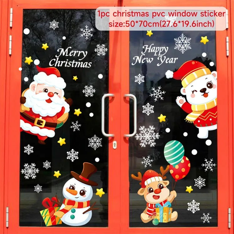 Christmas Window Stickers – Festive Santa, Snowman & Reindeer Designs (Multiple Styles)
