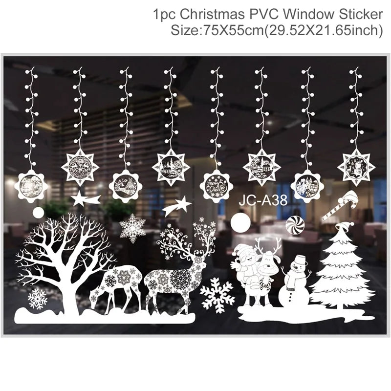 Christmas Window Stickers – Festive Santa, Snowman & Reindeer Designs (Multiple Styles)