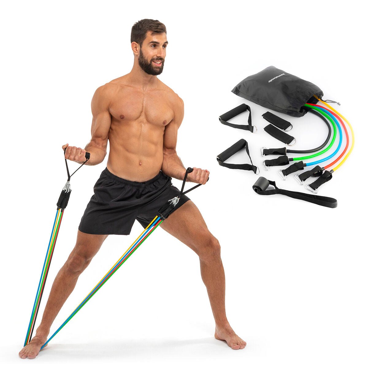 Set of Resistance Bands with Accessories – 5-Pack Tension Training Kit