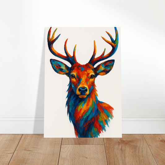 Majestic Stag Portrait Poster - Modern Deer Wall Art - Wildlife Decor