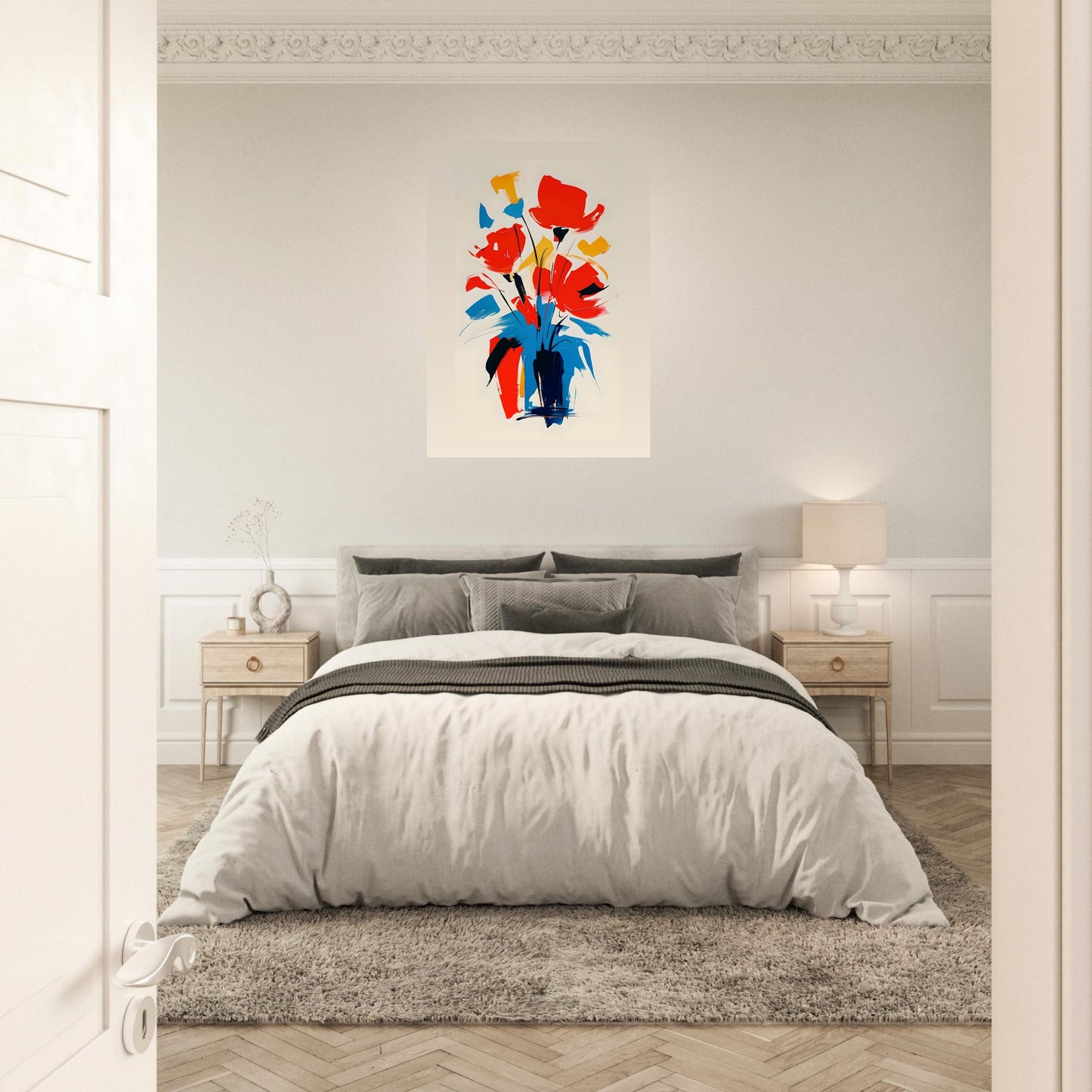 Vibrant Abstract Floral Poster - Colorful Flower Wall Art Print for Home Décor