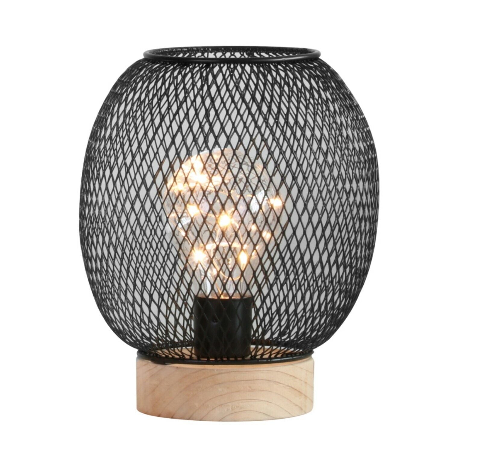 Battery Operated LED Desk Lamp Industrial Retro Light up Bedside Lantern Home