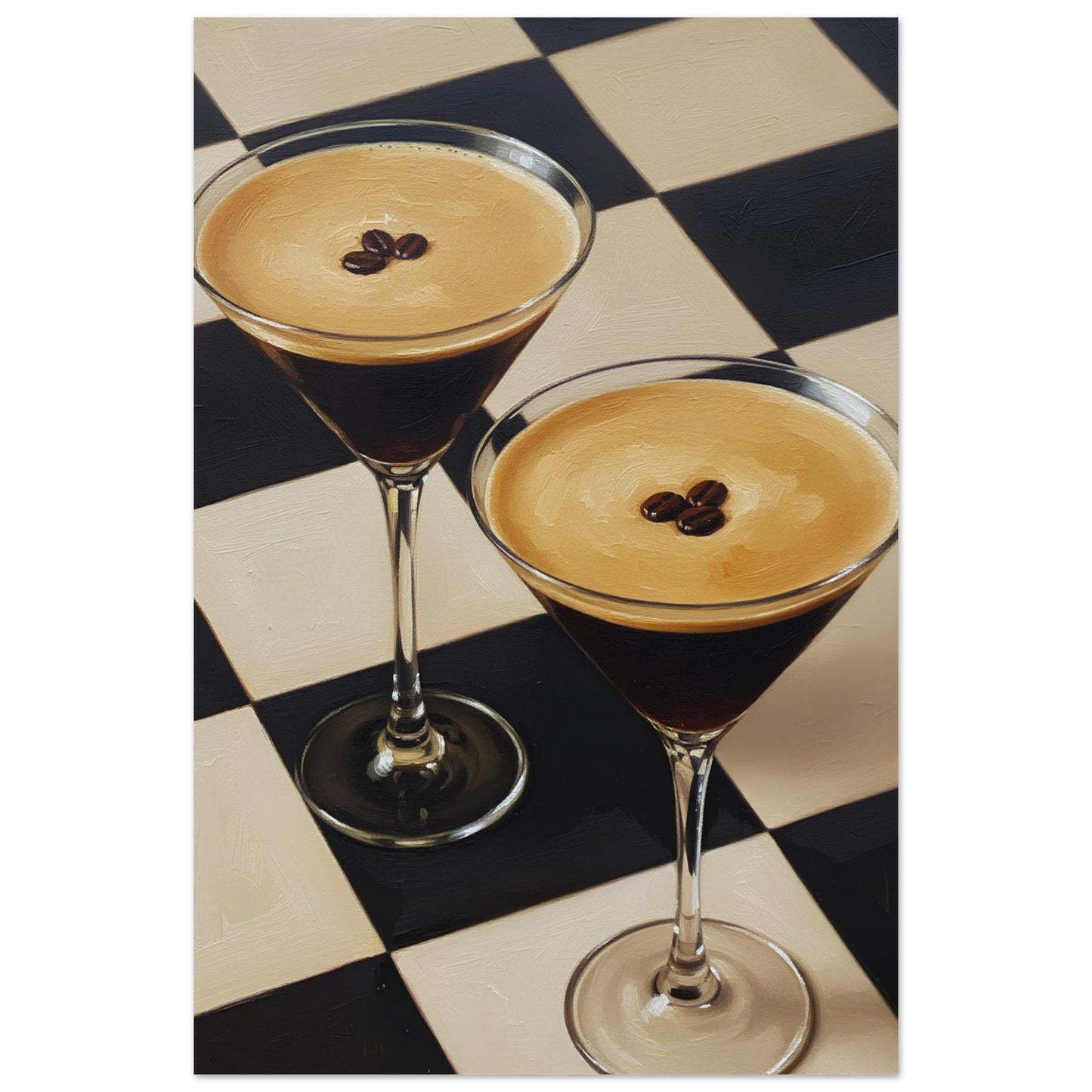 Checkerboard espresso martini print