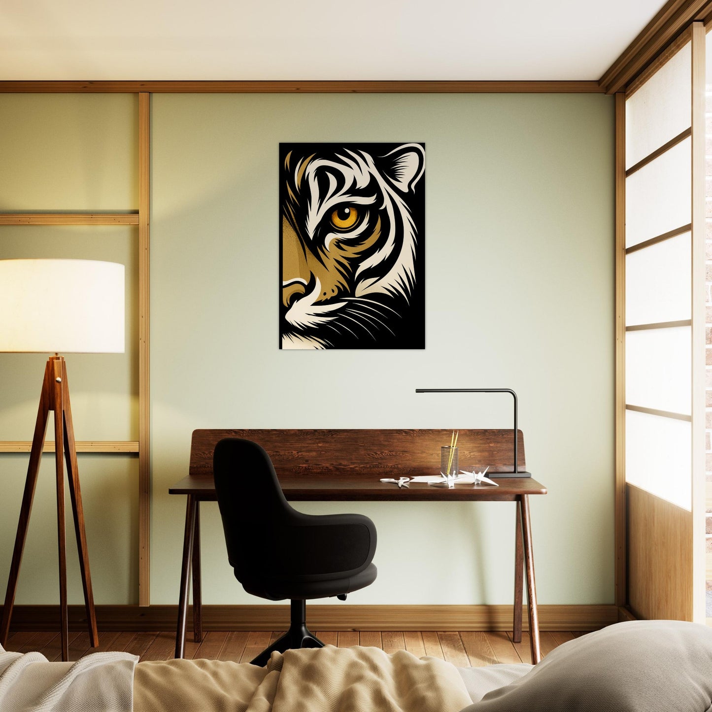 Lion Eye Wall Art - Bold Animal Portrait Poster - Modern Wildlife Decor