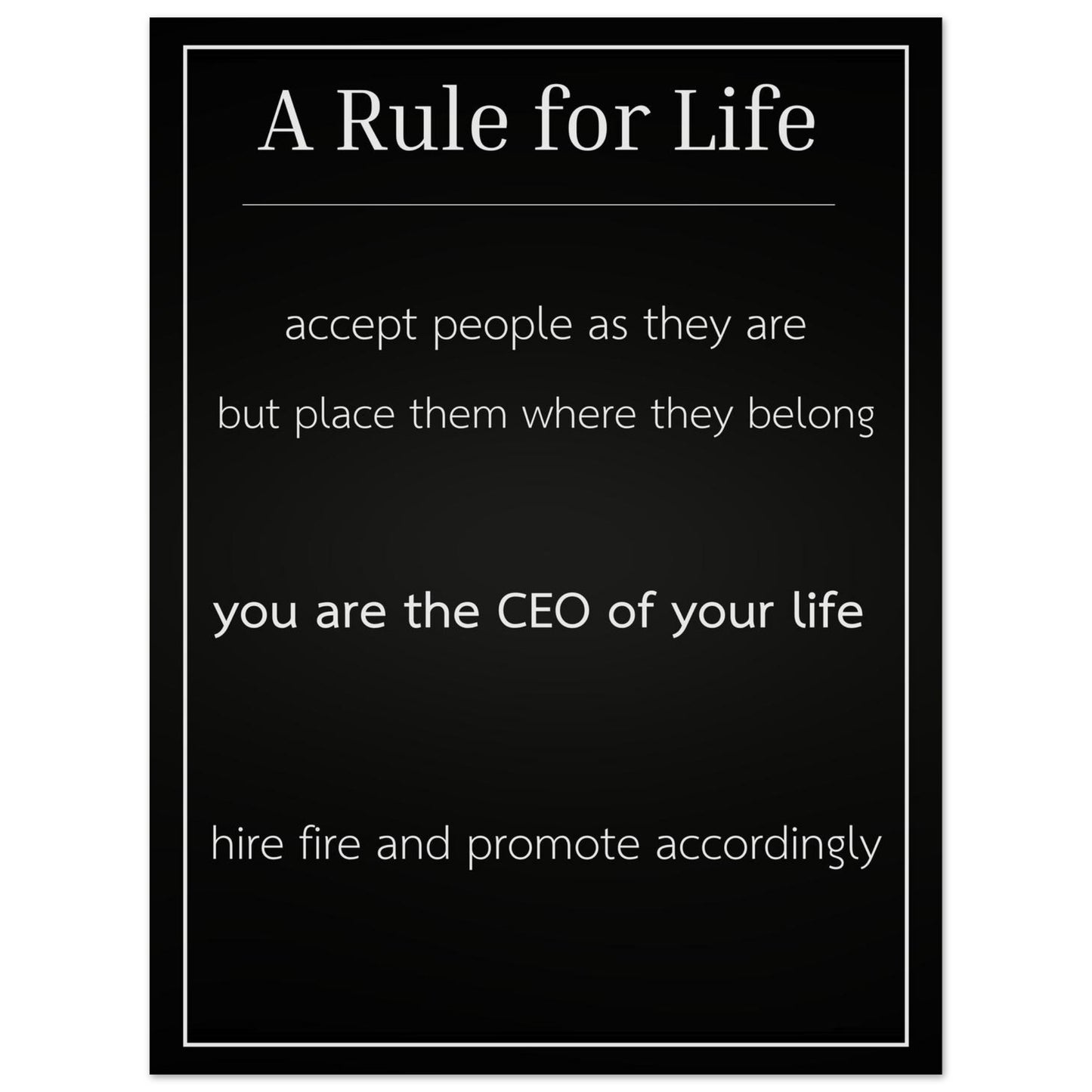 Motivational quote on a black background with white text.