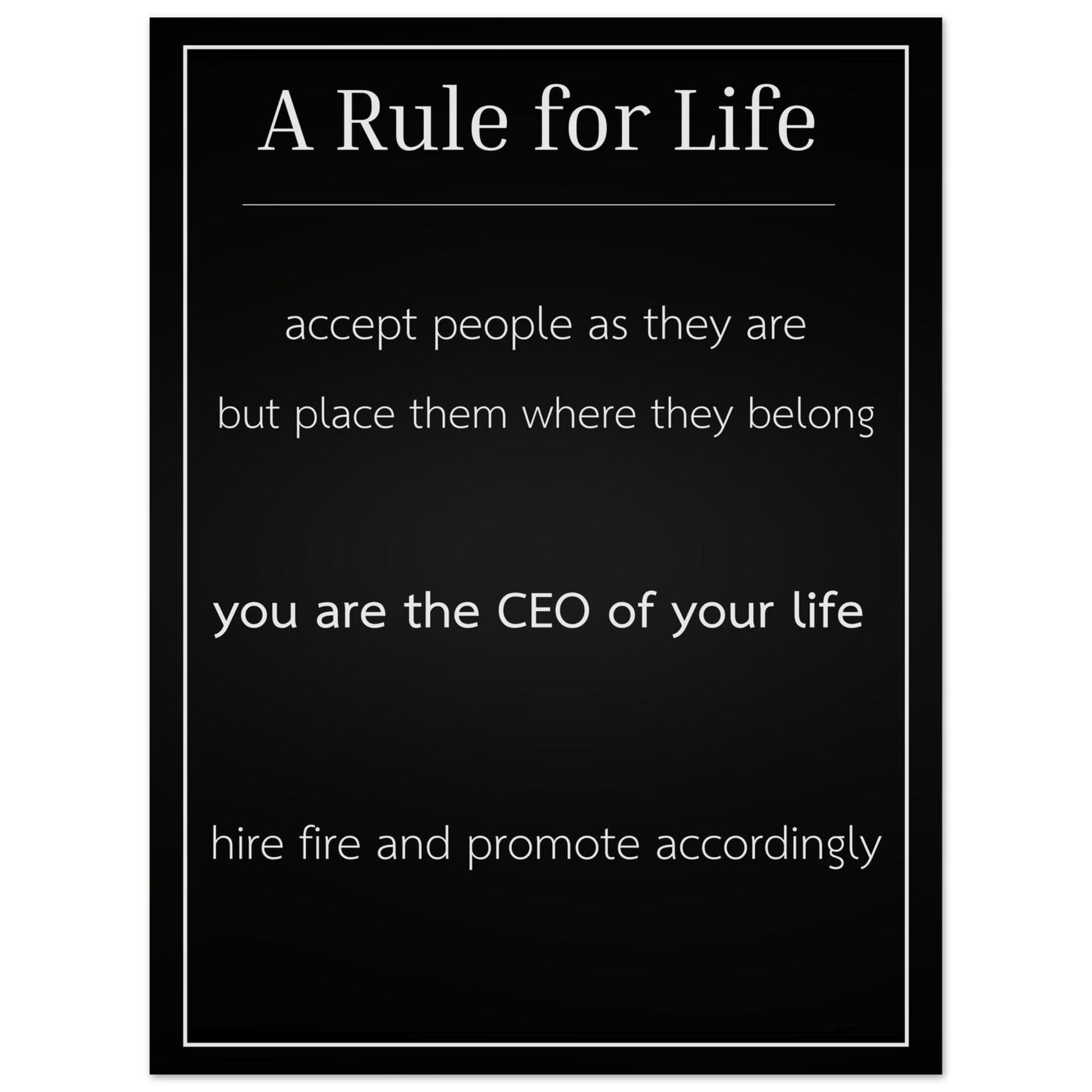 Motivational quote on a black background with white text.