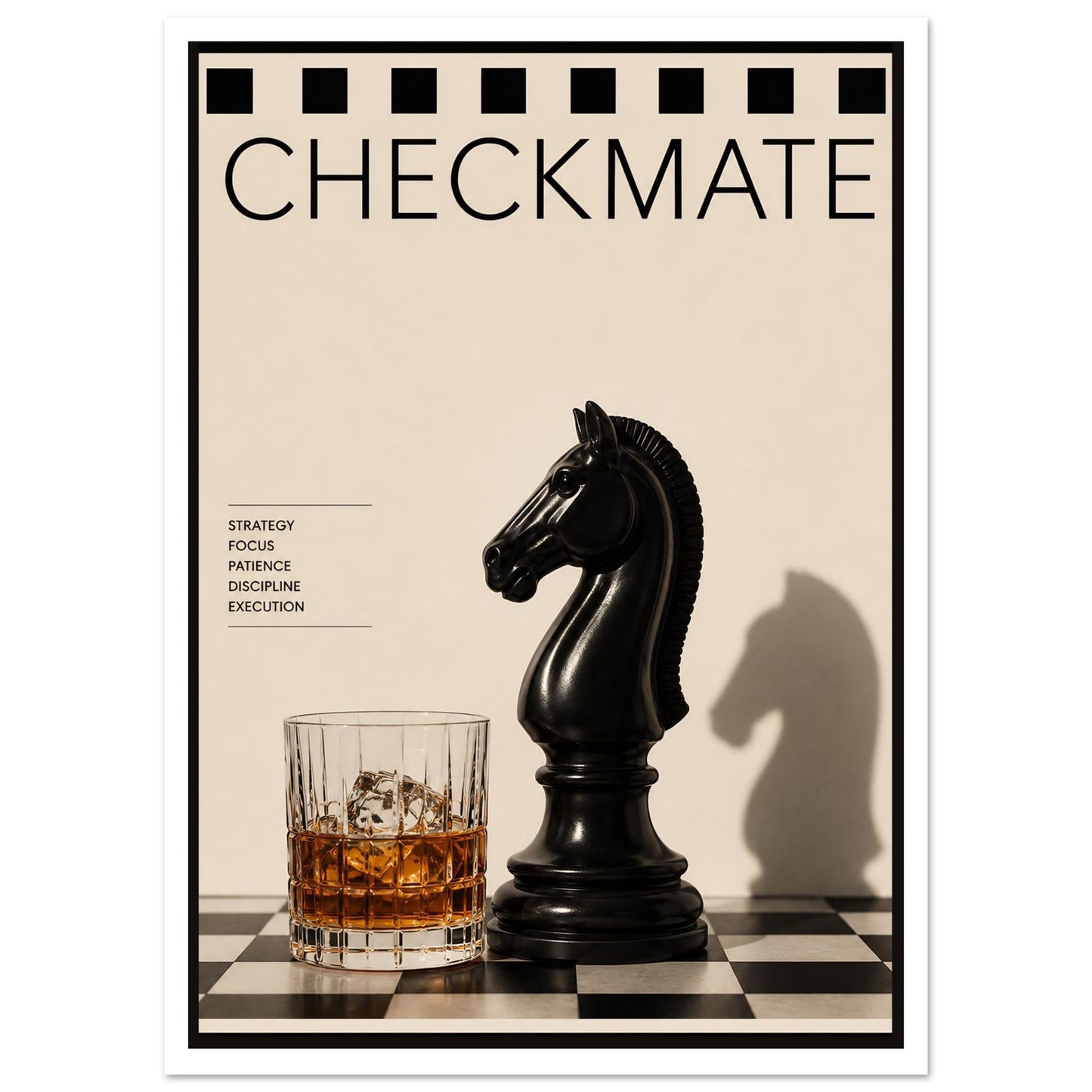 Checkmate chess poster close up view