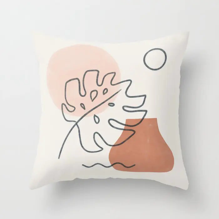 Decorative pillow with abstract design on a white background