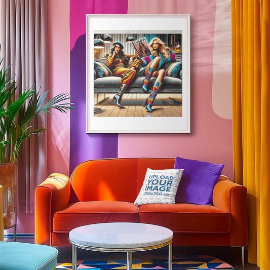 Fashion Lounge Poster – Stylish High Heel & Magazine Scene