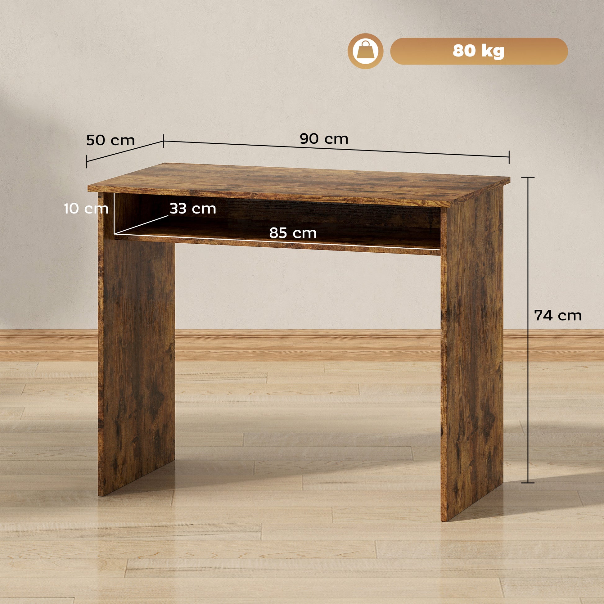 Writing Desk Laptop Table Workstation with Shelf Home Office