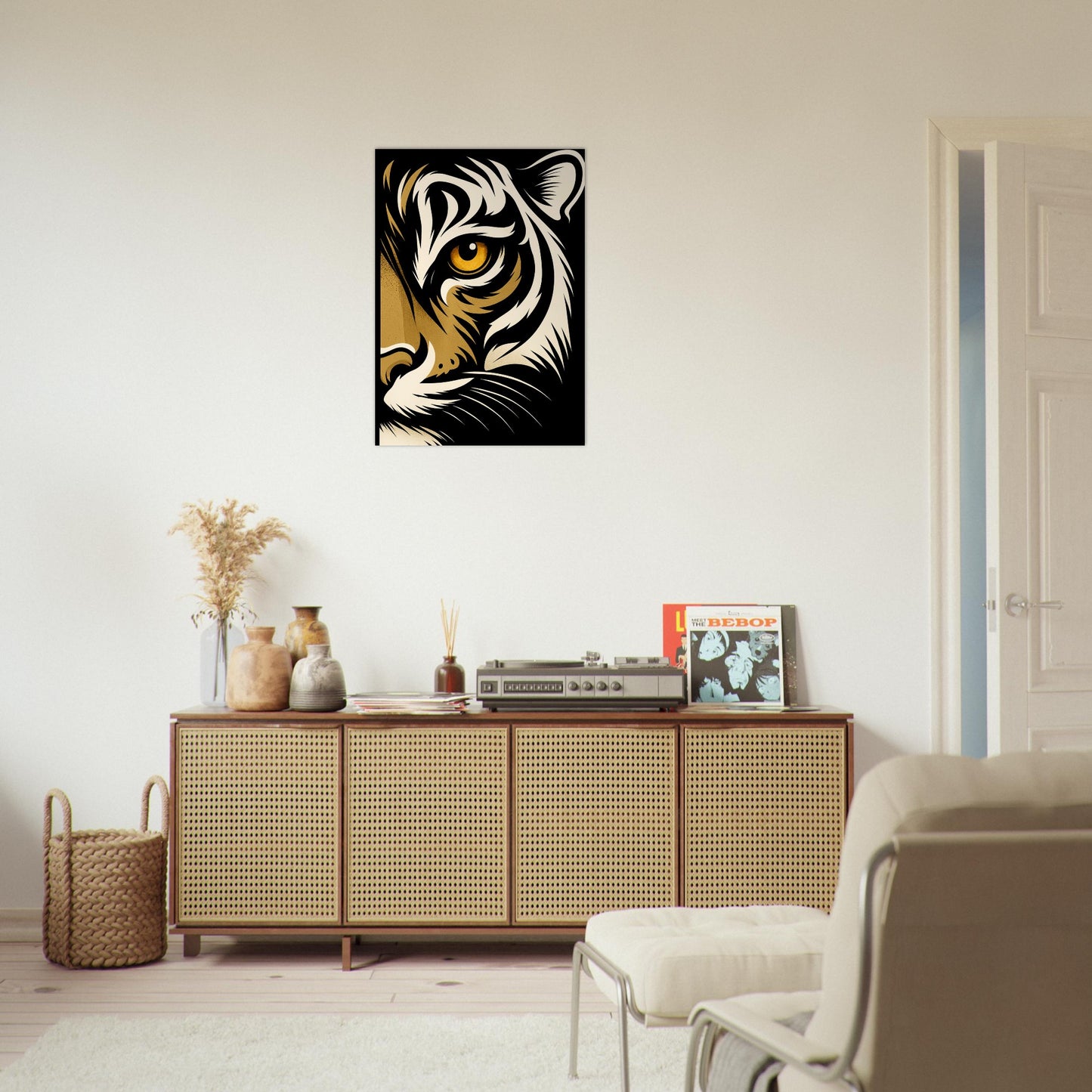 Lion Eye Wall Art - Bold Animal Portrait Poster - Modern Wildlife Decor