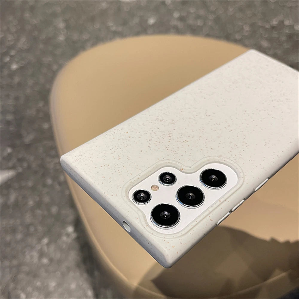 Degradable Eco-Friendly Wheat Straw Phone Case – Soft Silicone Cover for Samsung Models