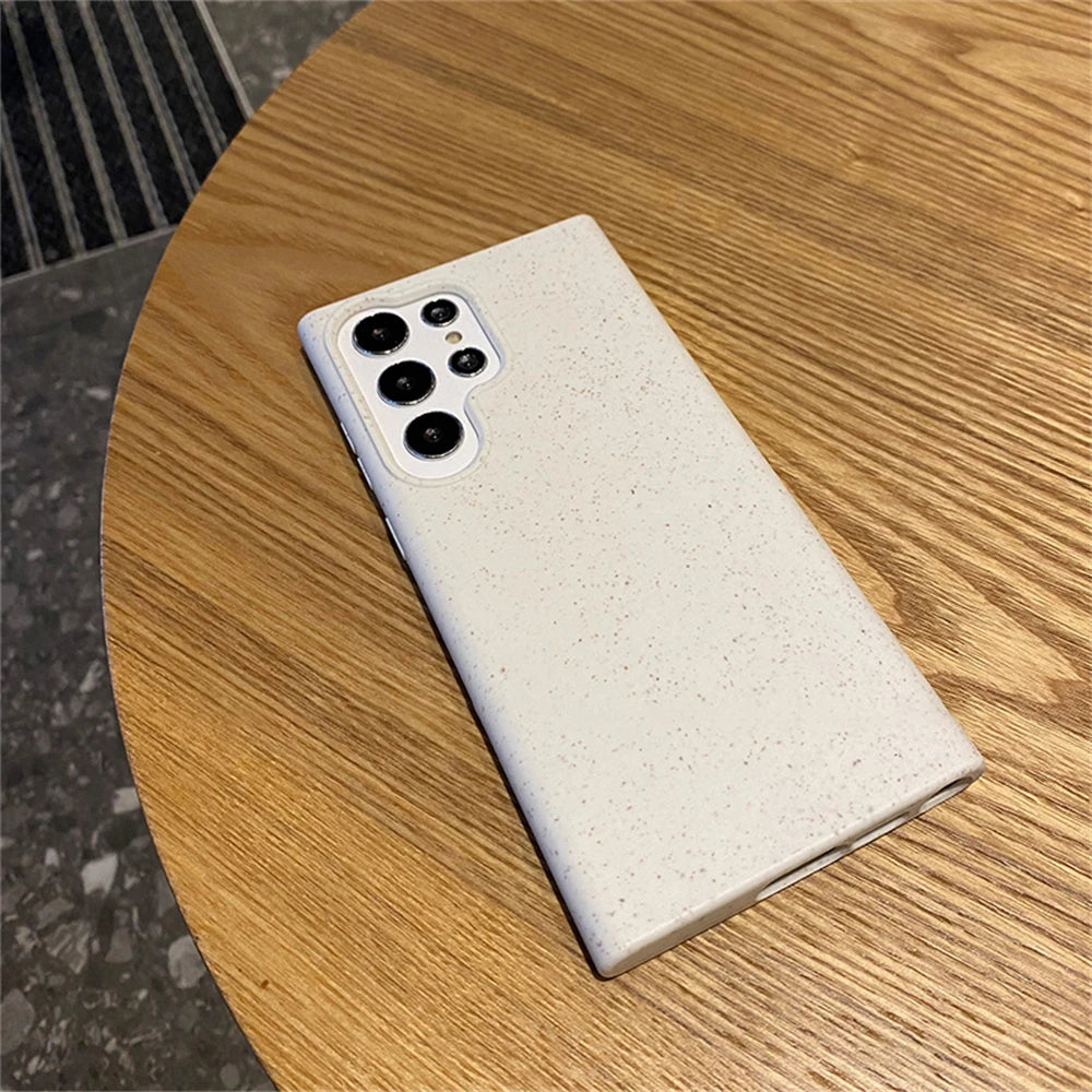 Degradable Eco-Friendly Wheat Straw Phone Case – Soft Silicone Cover for Samsung Models