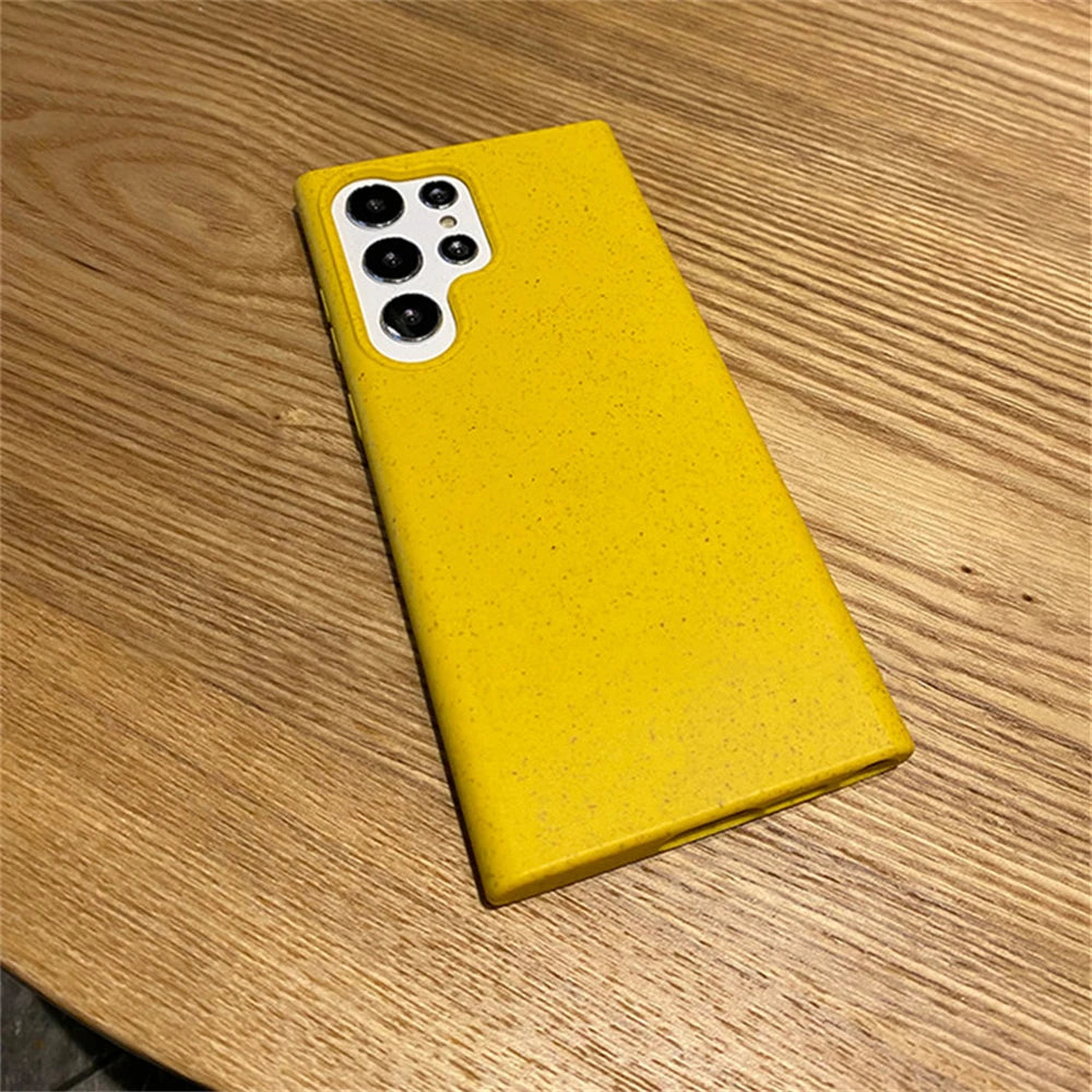 Degradable Eco-Friendly Wheat Straw Phone Case – Soft Silicone Cover for Samsung Models