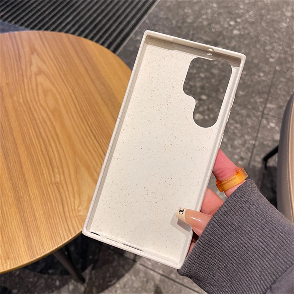 Degradable Eco-Friendly Wheat Straw Phone Case – Soft Silicone Cover for Samsung Models