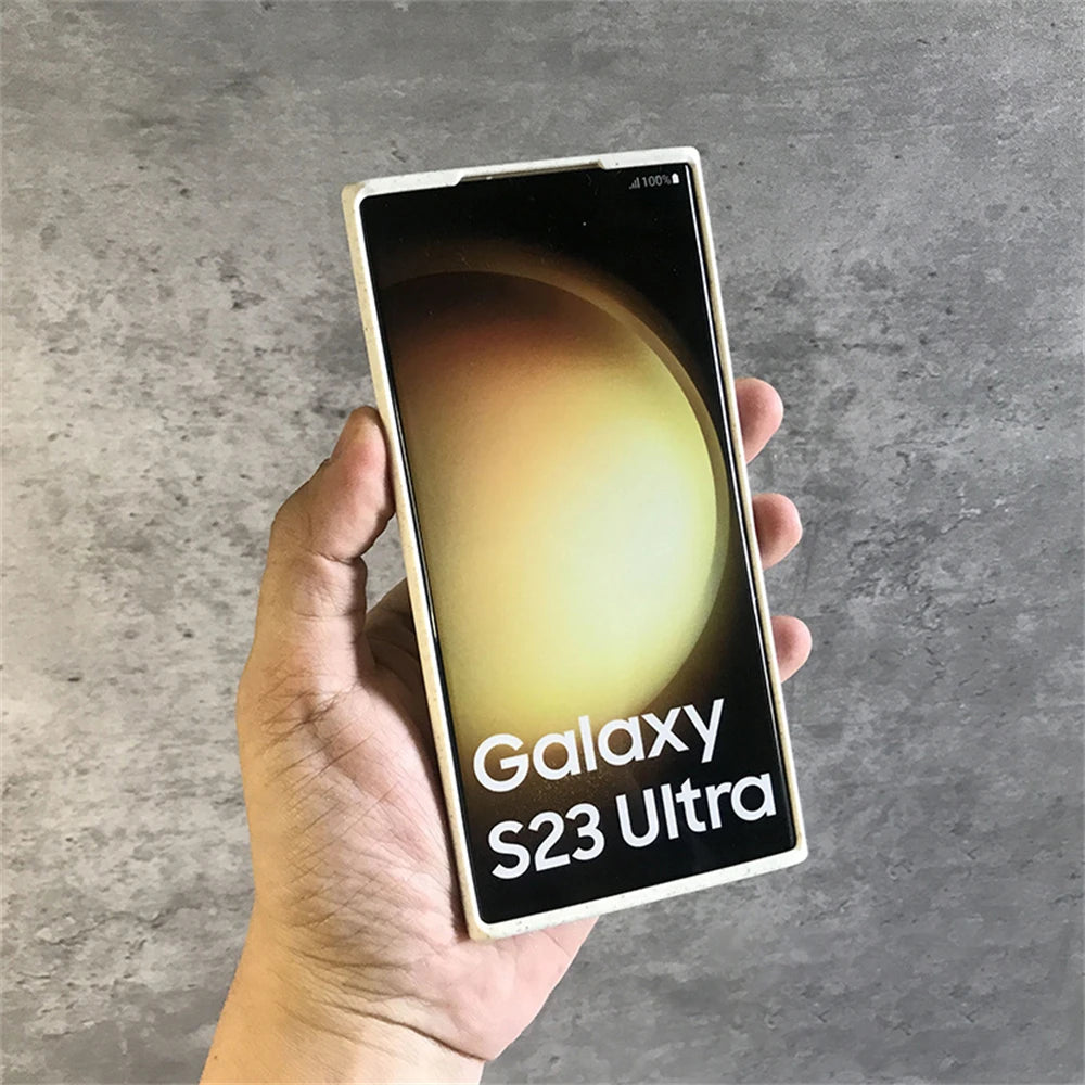 Degradable Eco-Friendly Wheat Straw Phone Case – Soft Silicone Cover for Samsung Models