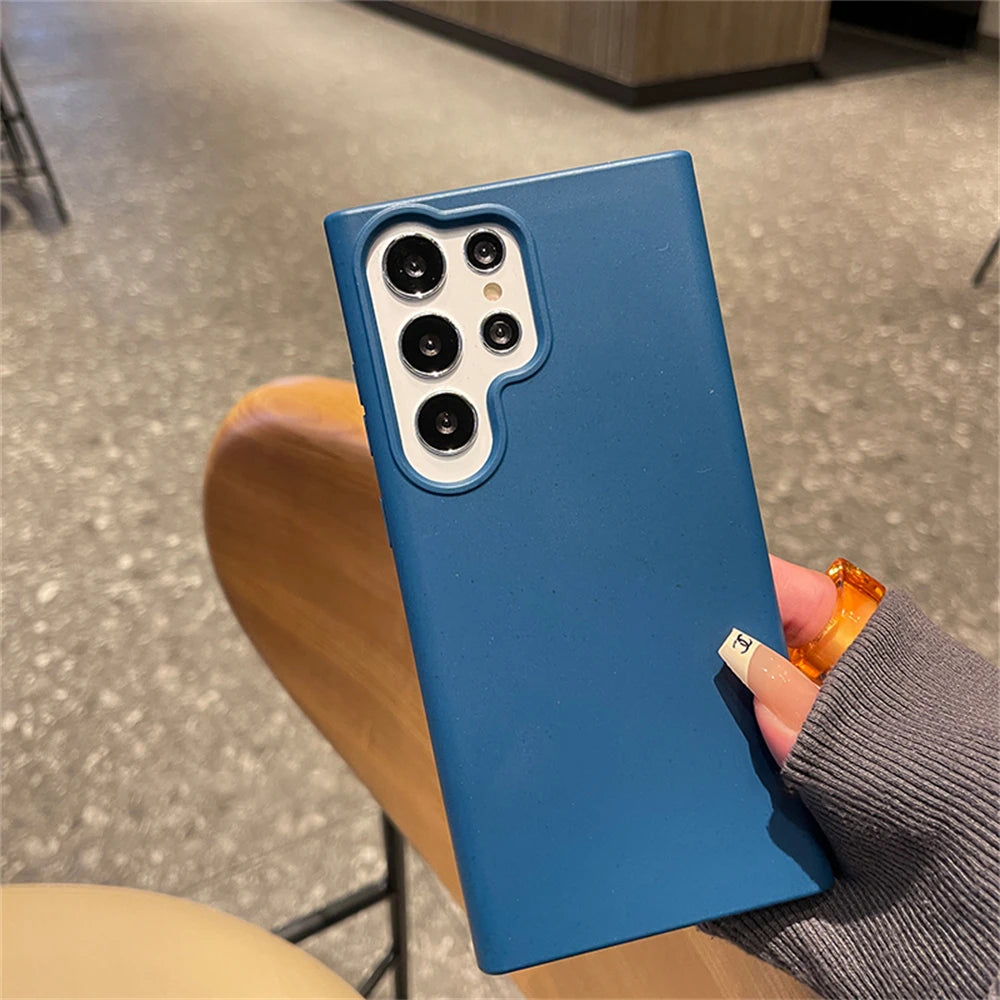 Degradable Eco-Friendly Wheat Straw Phone Case – Soft Silicone Cover for Samsung Models