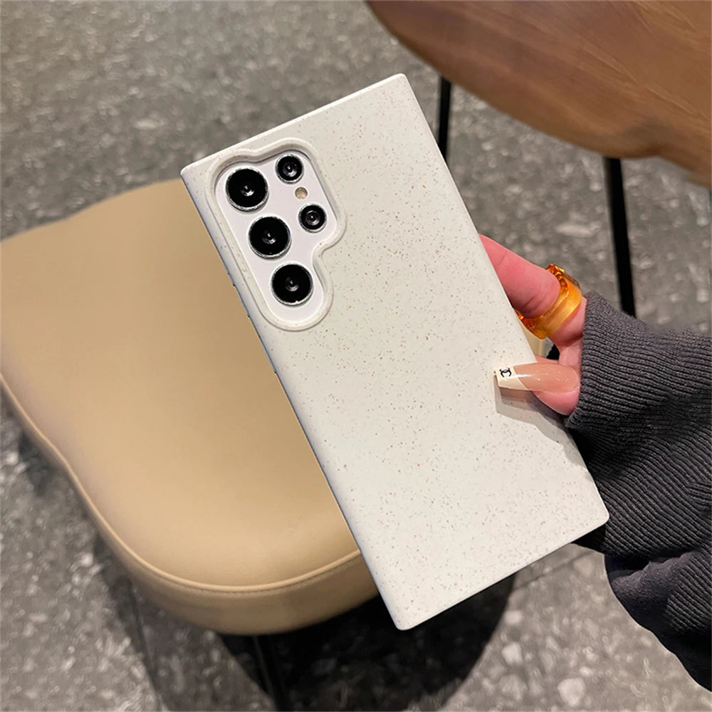 Degradable Eco-Friendly Wheat Straw Phone Case – Soft Silicone Cover for Samsung Models