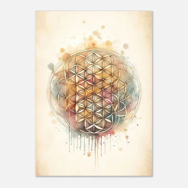 Colorful geometric design on a beige background