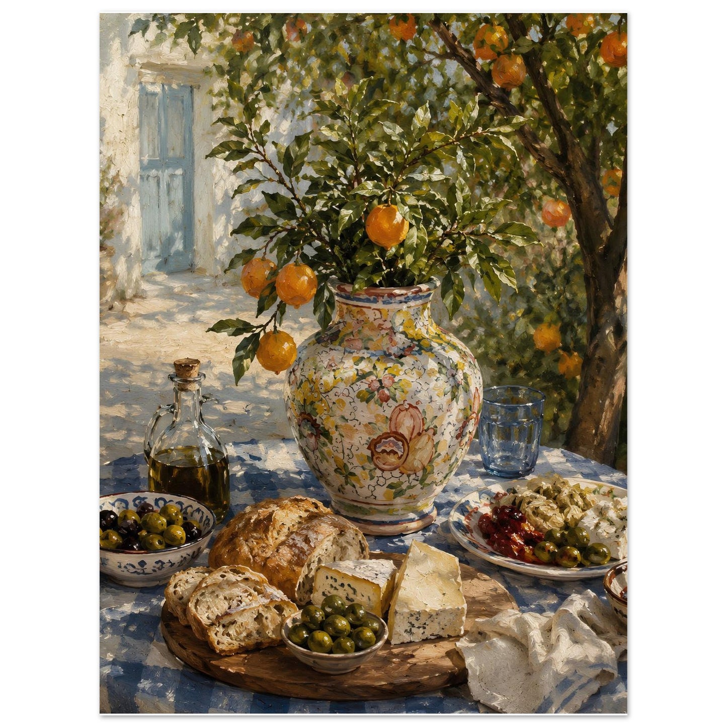 Italian countryside still life poster