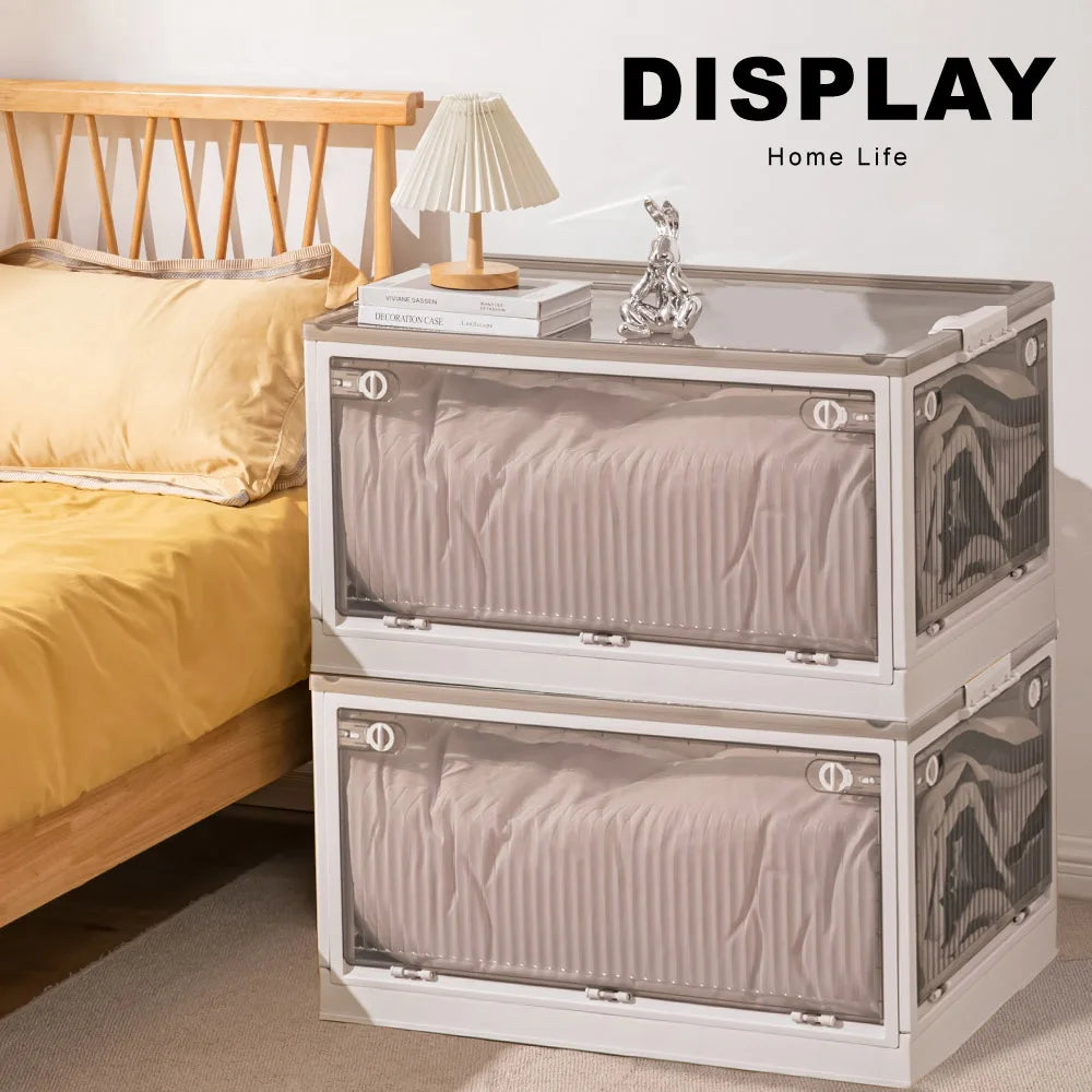 Transparent Folding Storage Box with Wheels