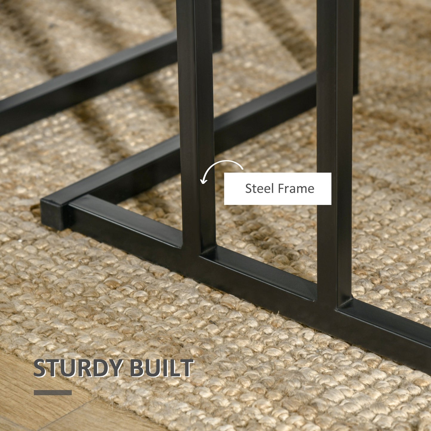 Dining Table Set, Concrete Effect Kitchen Table and Chairs for 4 People, Grey