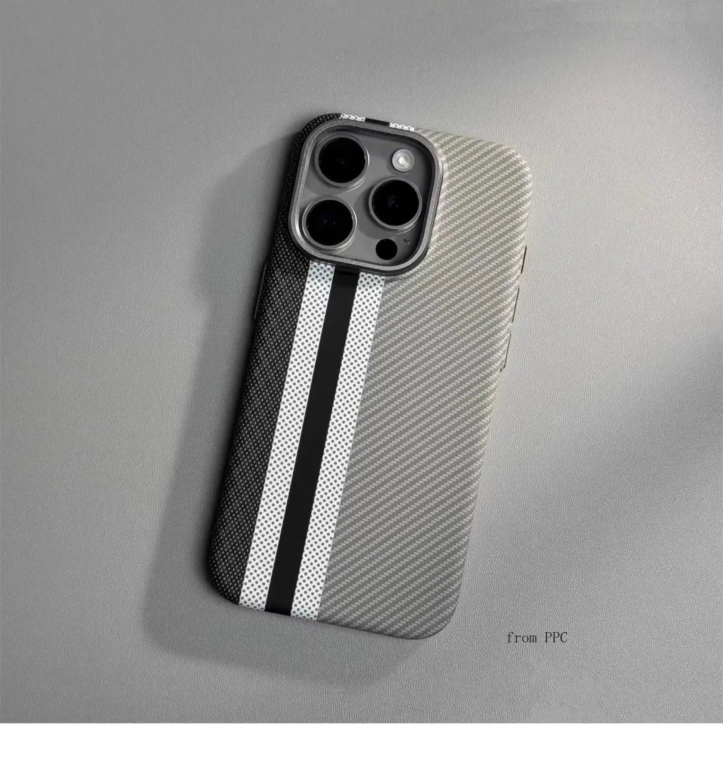 carbon fibre magsafe iphone case with alloy camera ring