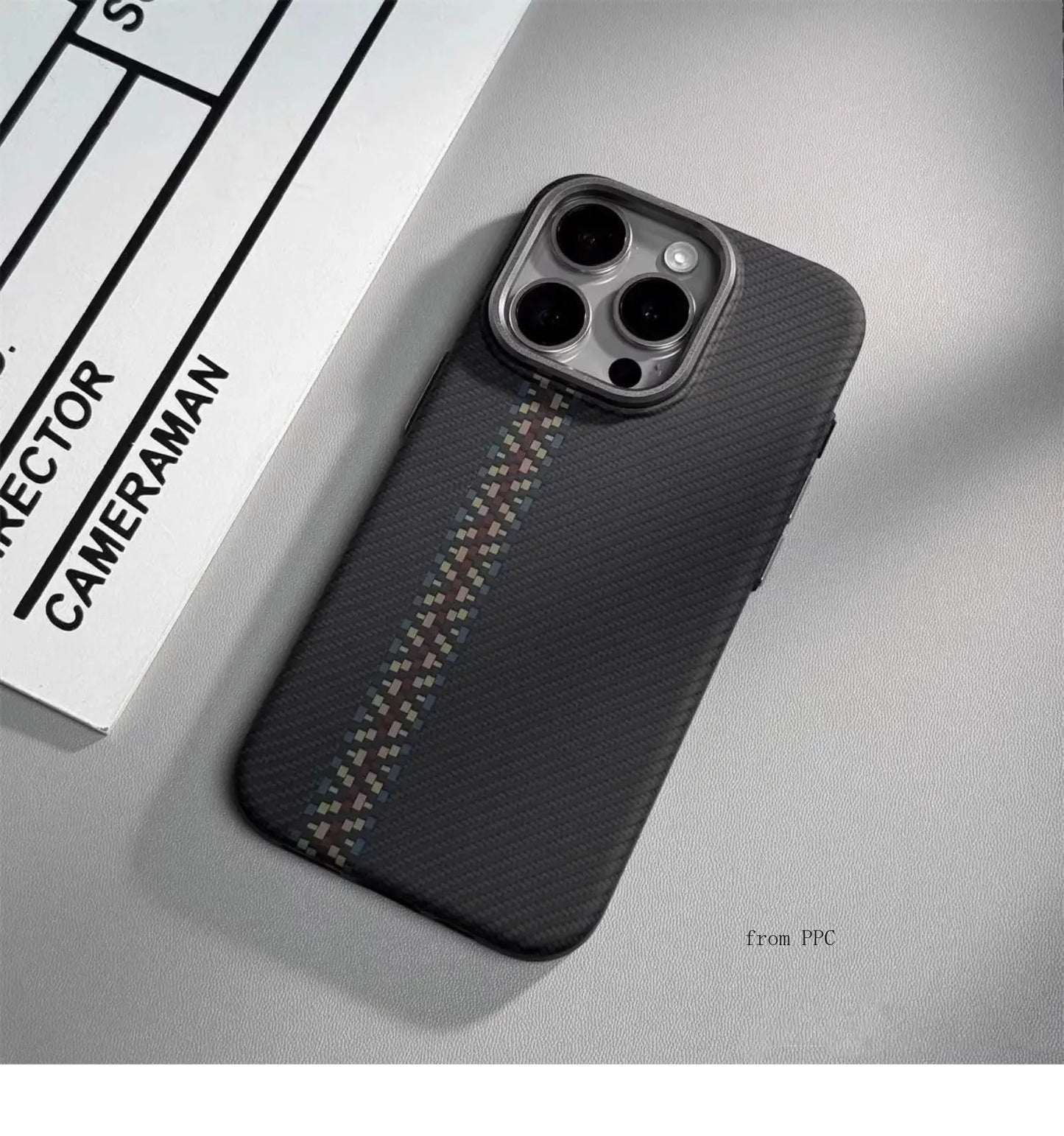 carbon fibre magsafe iphone case with alloy camera ring