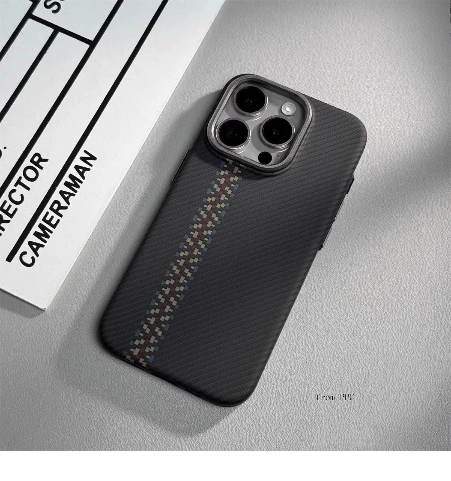 carbon fibre magsafe iphone case with alloy camera ring