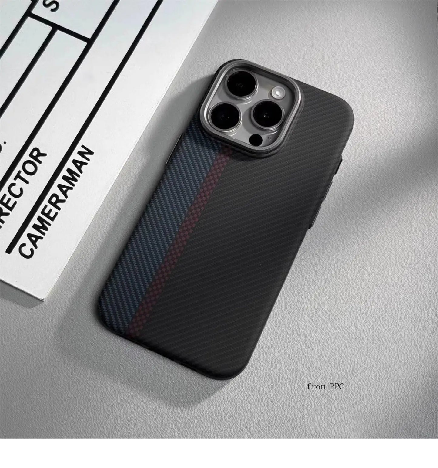 carbon fibre magsafe iphone case with alloy camera ring