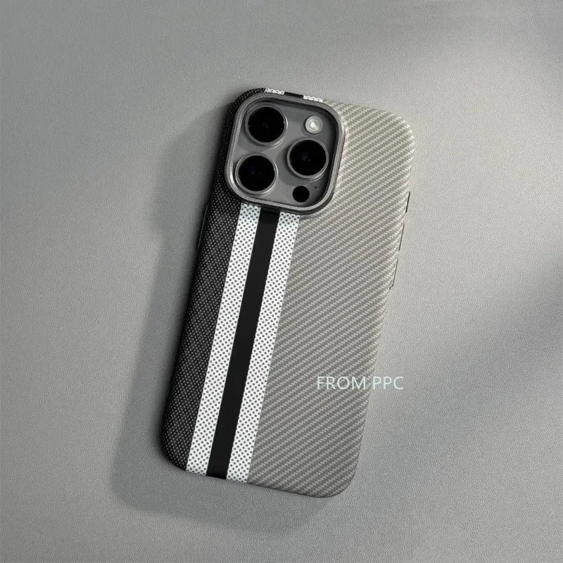 carbon fibre magsafe iphone case with alloy camera ring