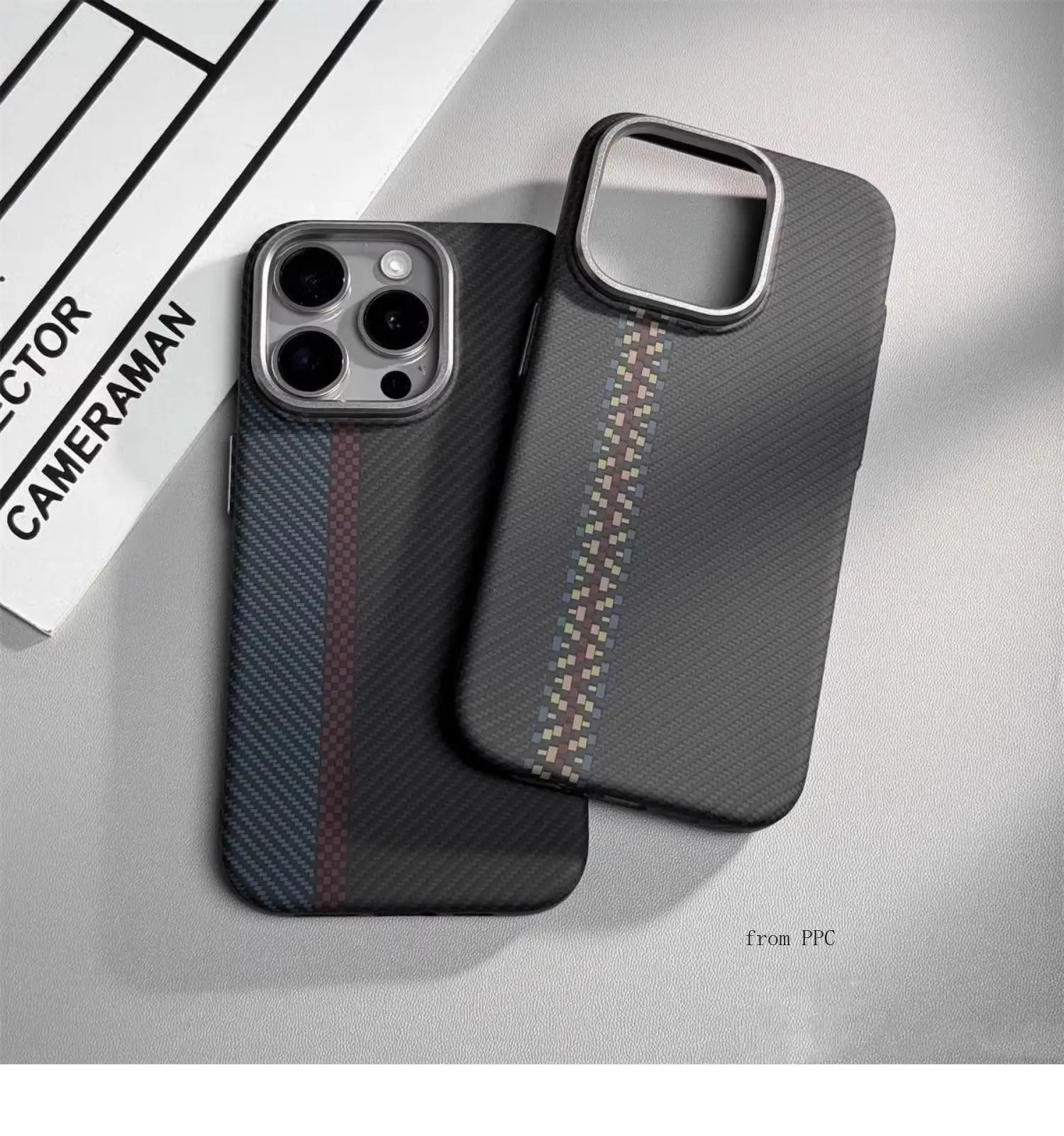 carbon fibre magsafe iphone case with alloy camera ring