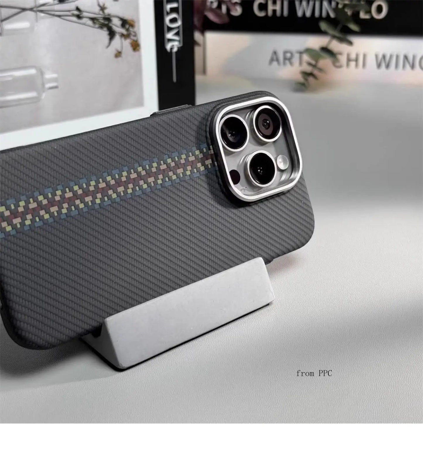 carbon fibre magsafe iphone case with alloy camera ring