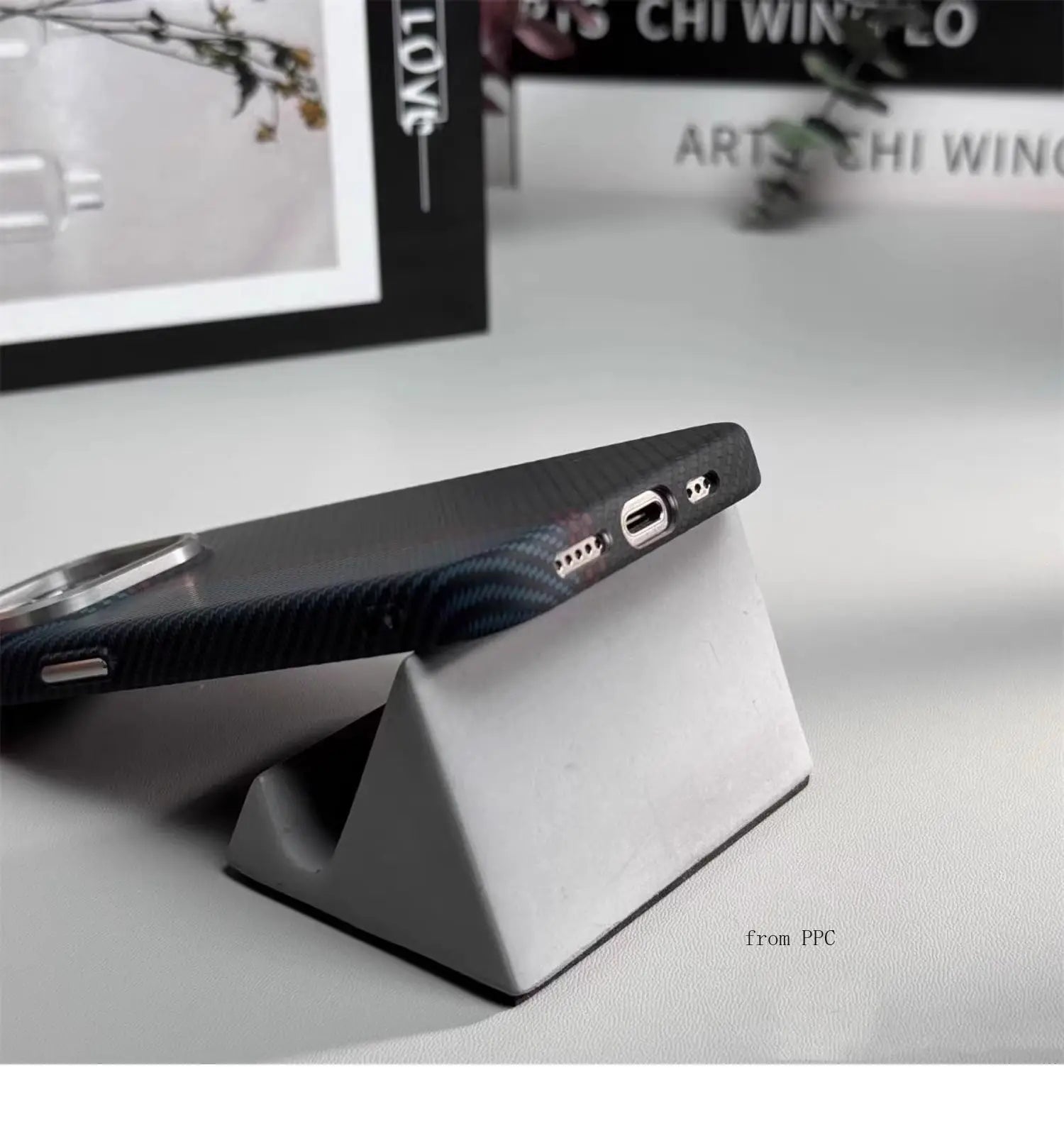 carbon fibre magsafe iphone case with alloy camera ring