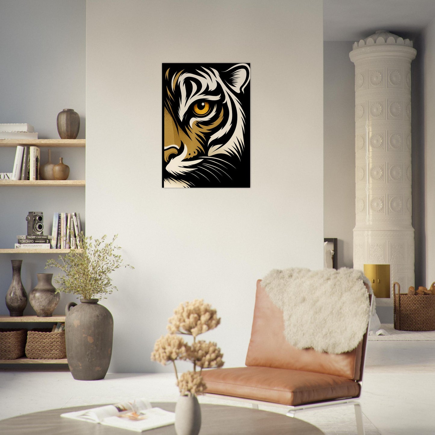 Lion Eye Wall Art - Bold Animal Portrait Poster - Modern Wildlife Decor