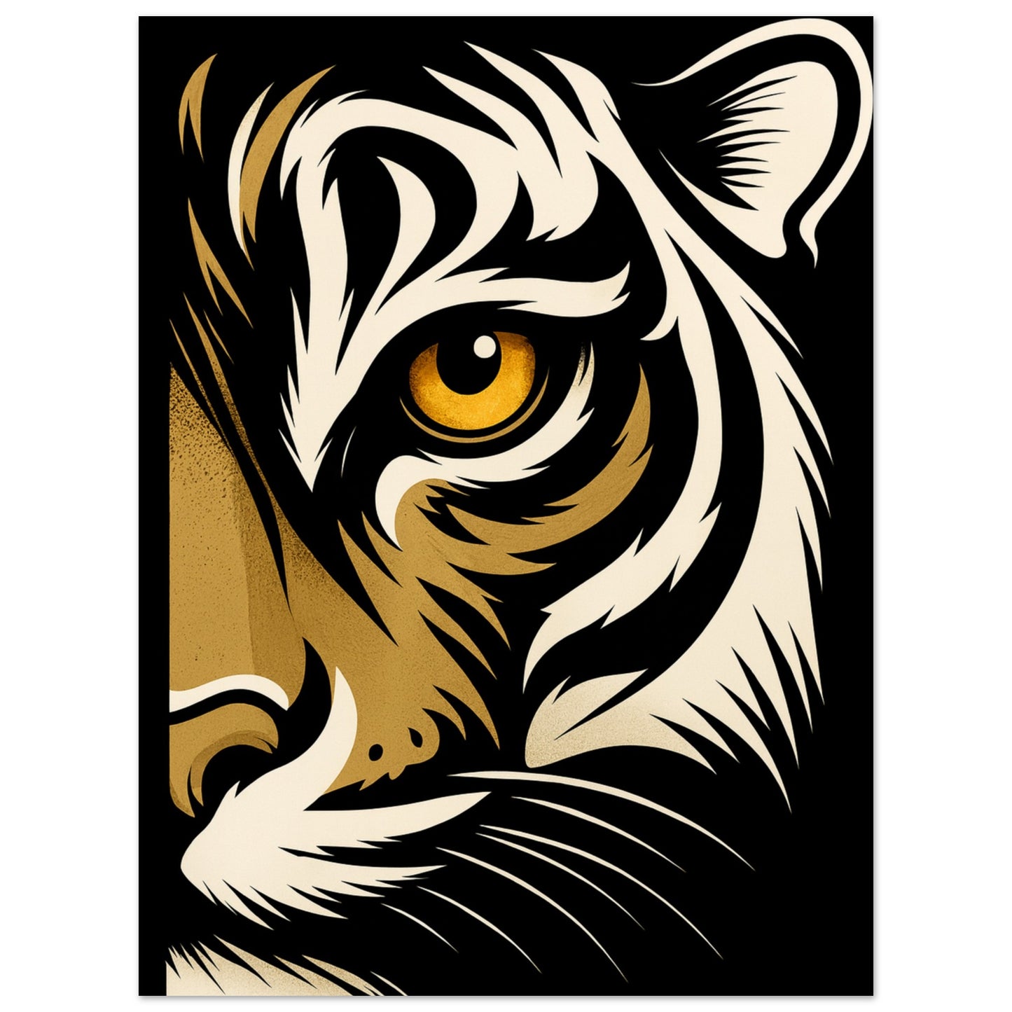 Lion Eye Wall Art - Bold Animal Portrait Poster - Modern Wildlife Decor