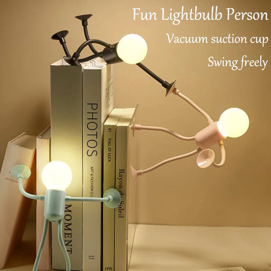 Changeable Shape Sportsman Night Light – flexible mini lamp shaped like a runner on a desk.