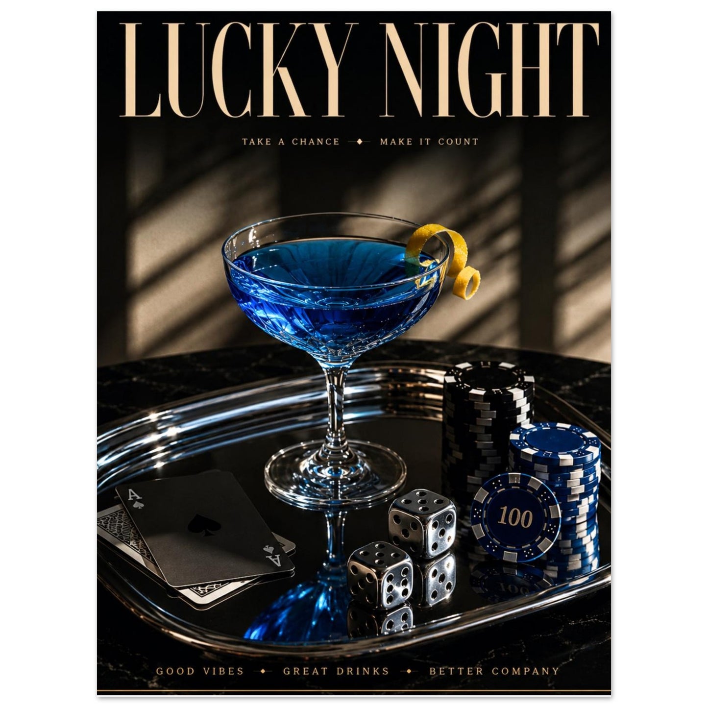 LUCKY NIGHT luxury casino poster 