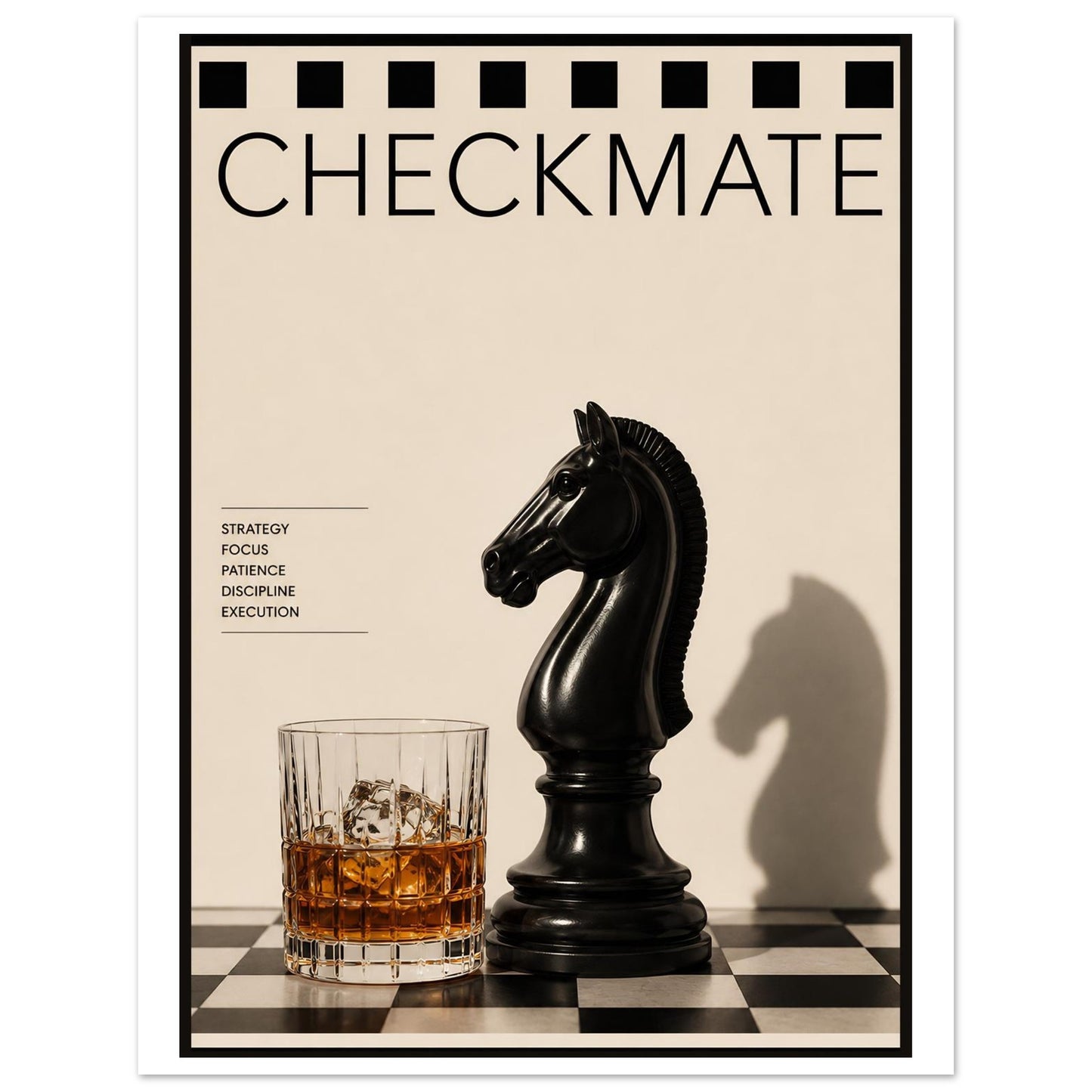 Checkmate chess poster close up view
