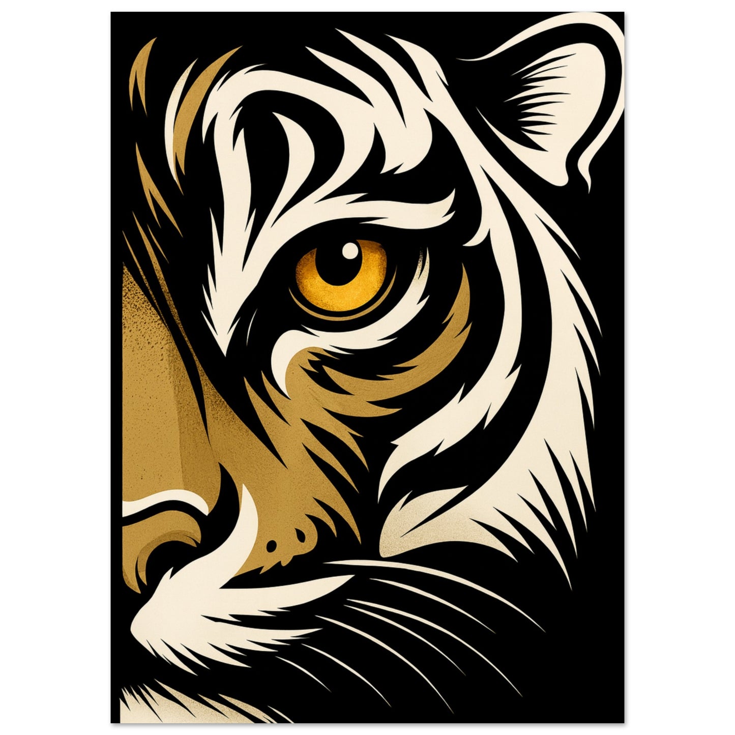 Lion Eye Wall Art - Bold Animal Portrait Poster - Modern Wildlife Decor