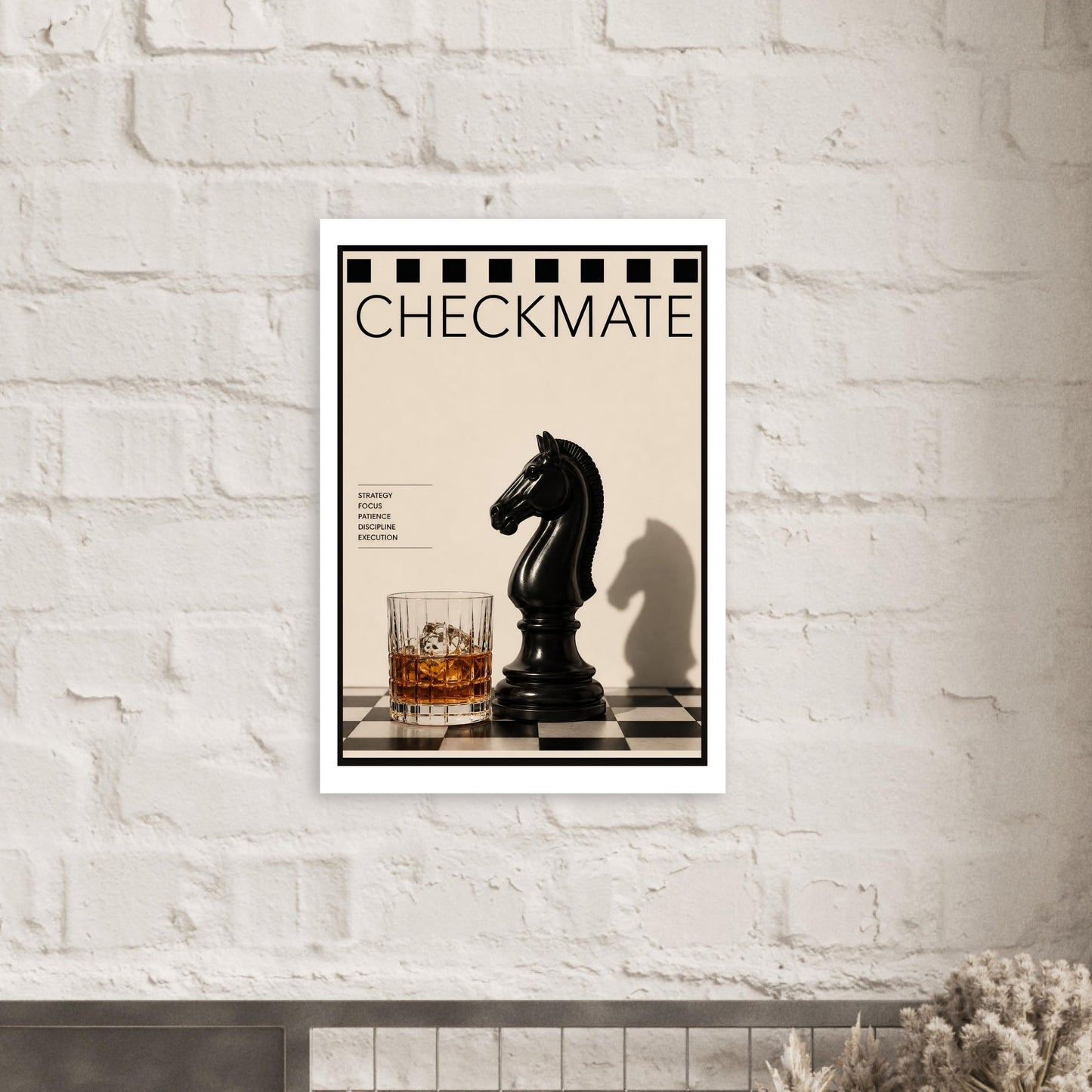 Checkmate chess poster close up view
