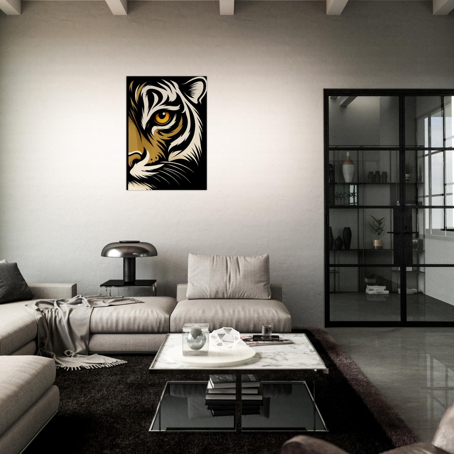 Lion Eye Wall Art - Bold Animal Portrait Poster - Modern Wildlife Decor