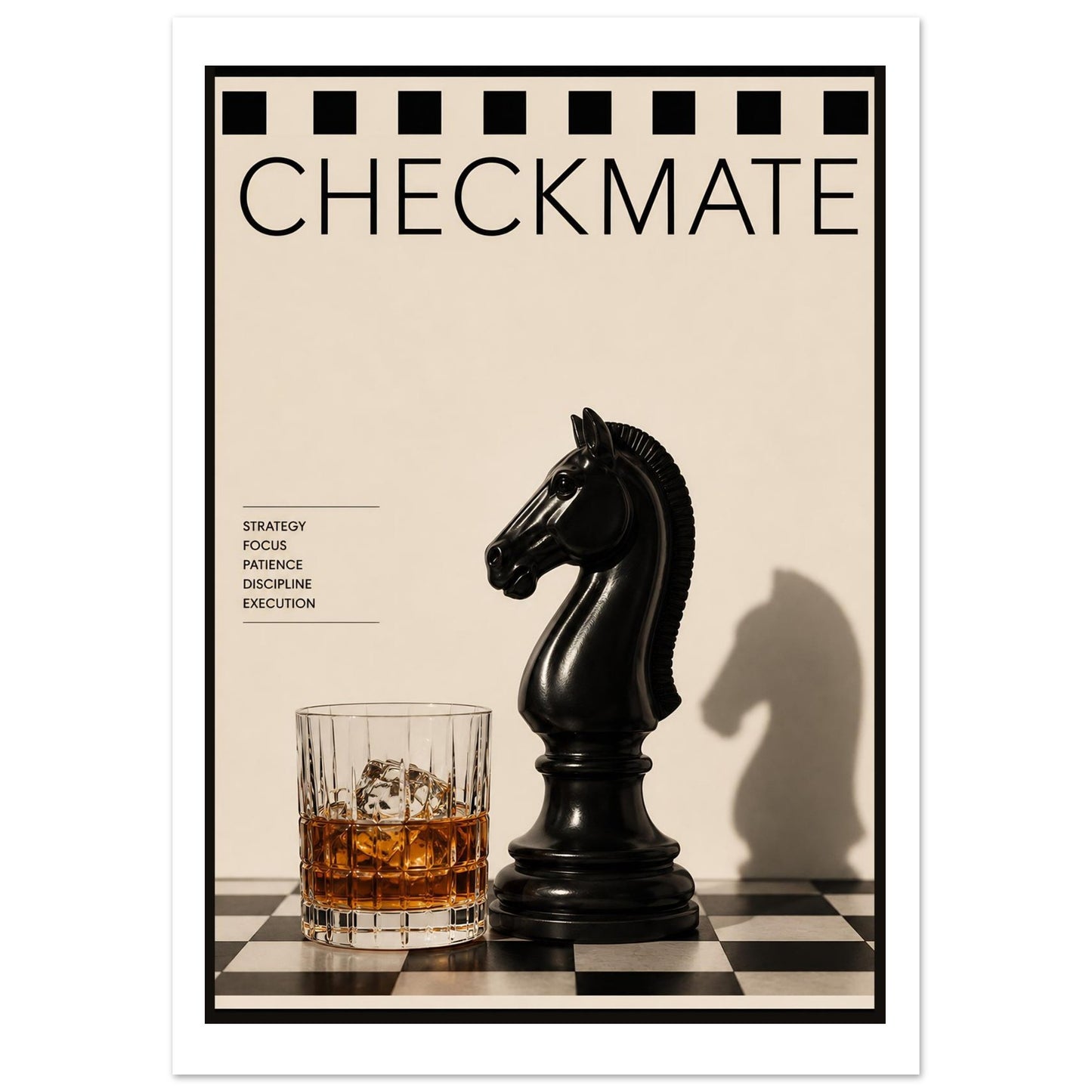 Checkmate chess poster close up view