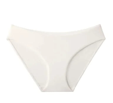White women's underwear on a white background